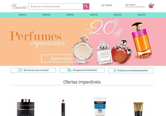 Tema gratuito de loja de cosméticos